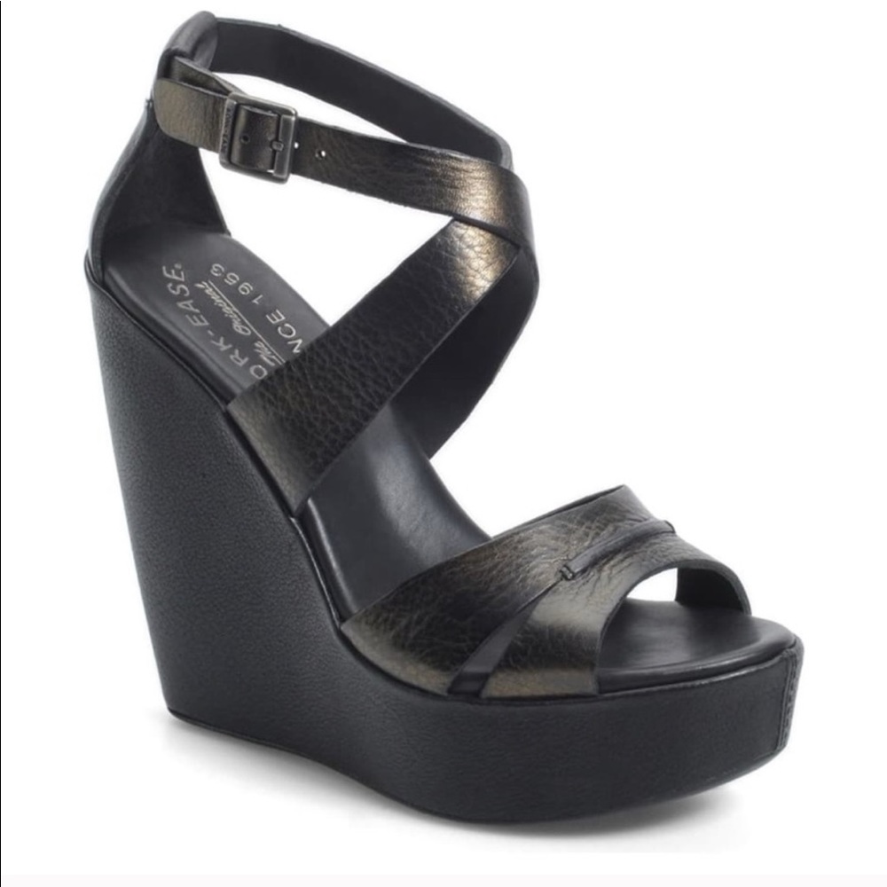 Kork-Ease Gracen Sandals Wedge Metallic Bl…